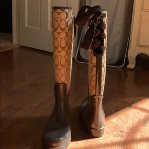 Coach tristee lace up rain boots